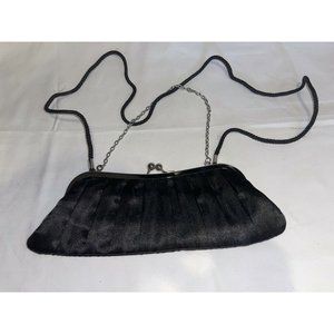 BLACK SATIN CLUTCH